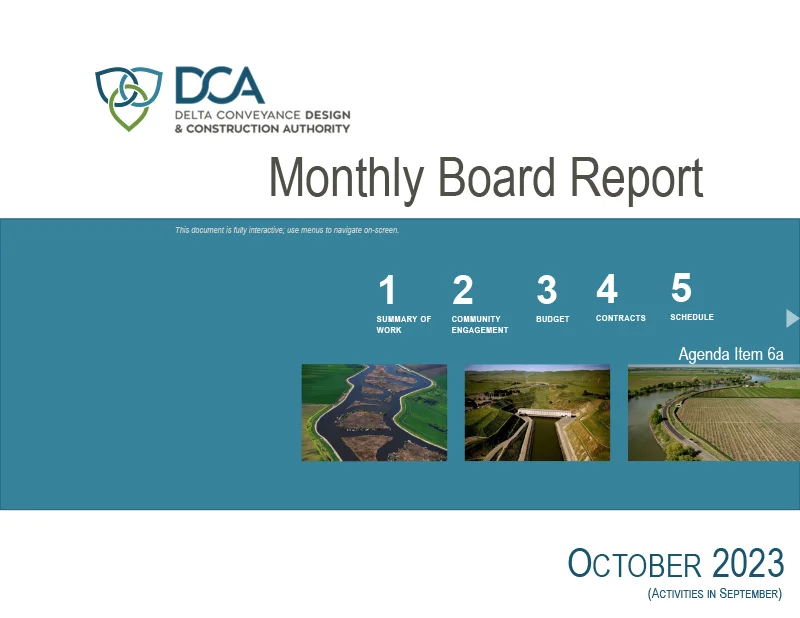 document thumbnail of the October 19, 2023 monthly board report