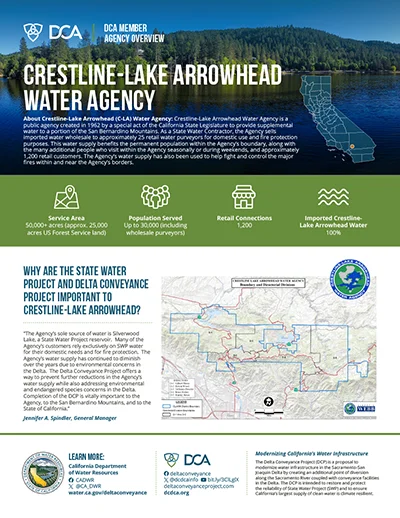 document thumbnail of the Crestline-Lake Arrowhead Water Agency Fact Sheet