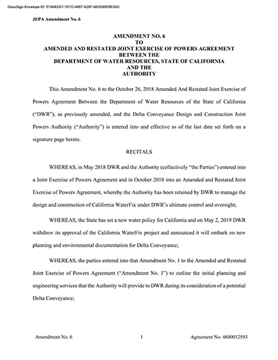 document thumbnail of the JEPA Amendment 6 – April 22, 2022