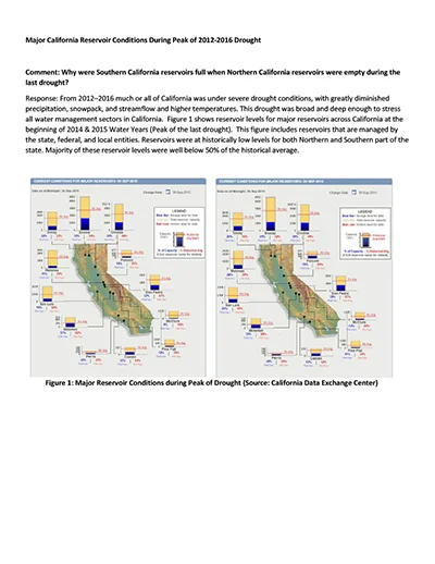 thumbnail of the Major California Reservoir Conditions During Peak of 2012-2016 Drought