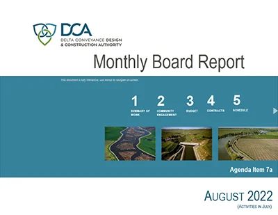 document thumbnail of the August 18, 2022 board report